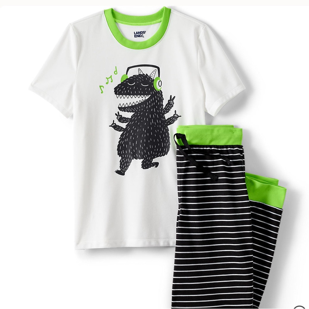 Land’s End Boys Pajama Set with a Dinosaur| Size: 16
